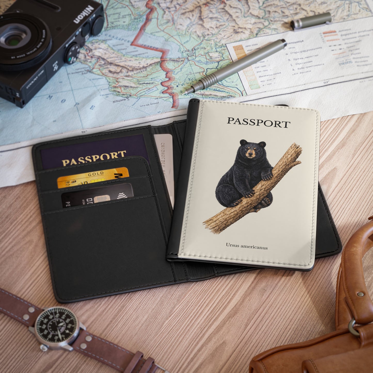 Passport Cover - Black Bear (Ursus americanus)