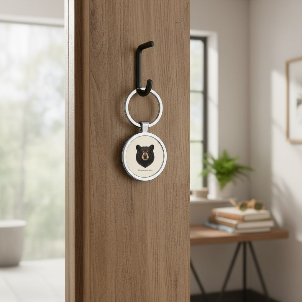 Stainless Steel Keychain - Black Bear (Ursus americanus)