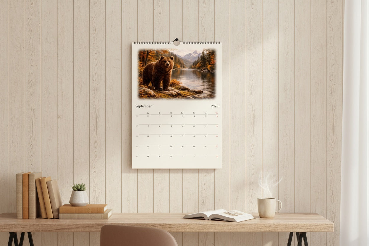 Wall calendar 2026 - Brown Bear (Ursus arctos) ENGLISH