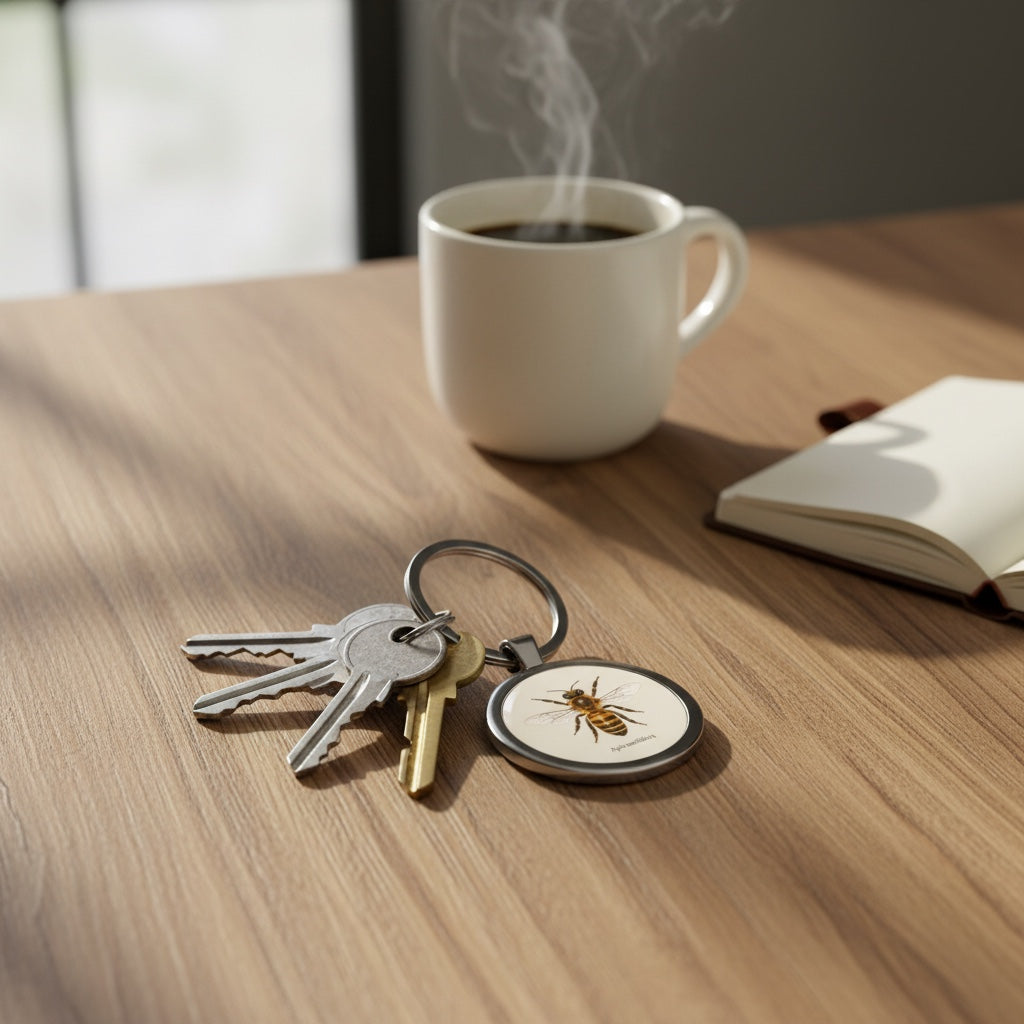 Stainless Steel Keychain - Honey Bee (Apis mellifera)