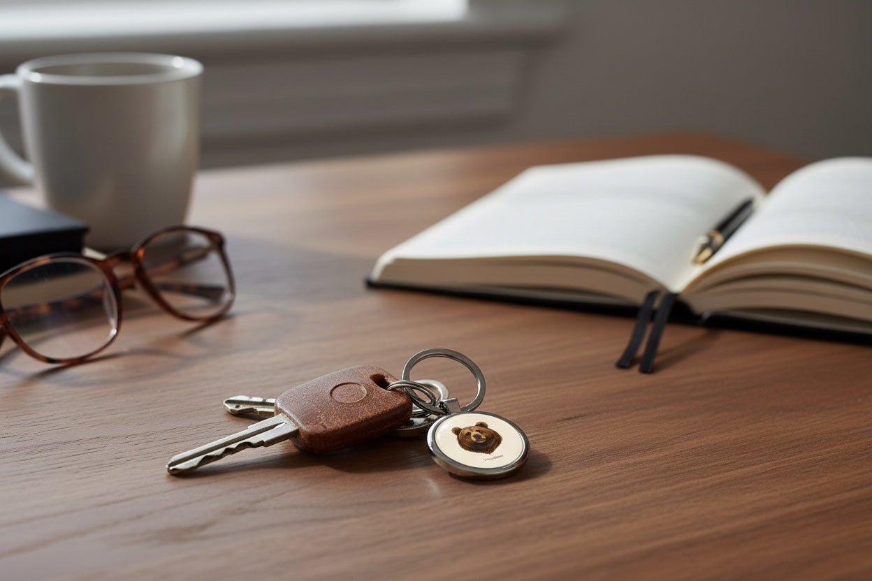 Stainless Steel Keychain - Brown Bear (Ursus arctos)