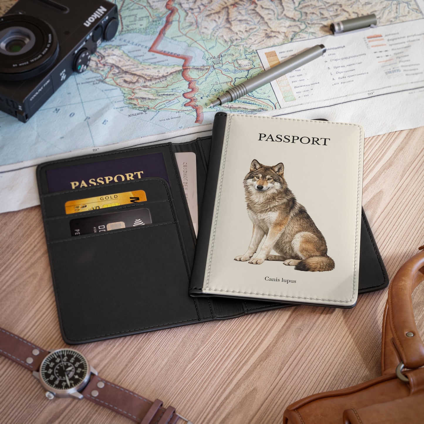 Passport Cover - Wolf (Canis lupus)