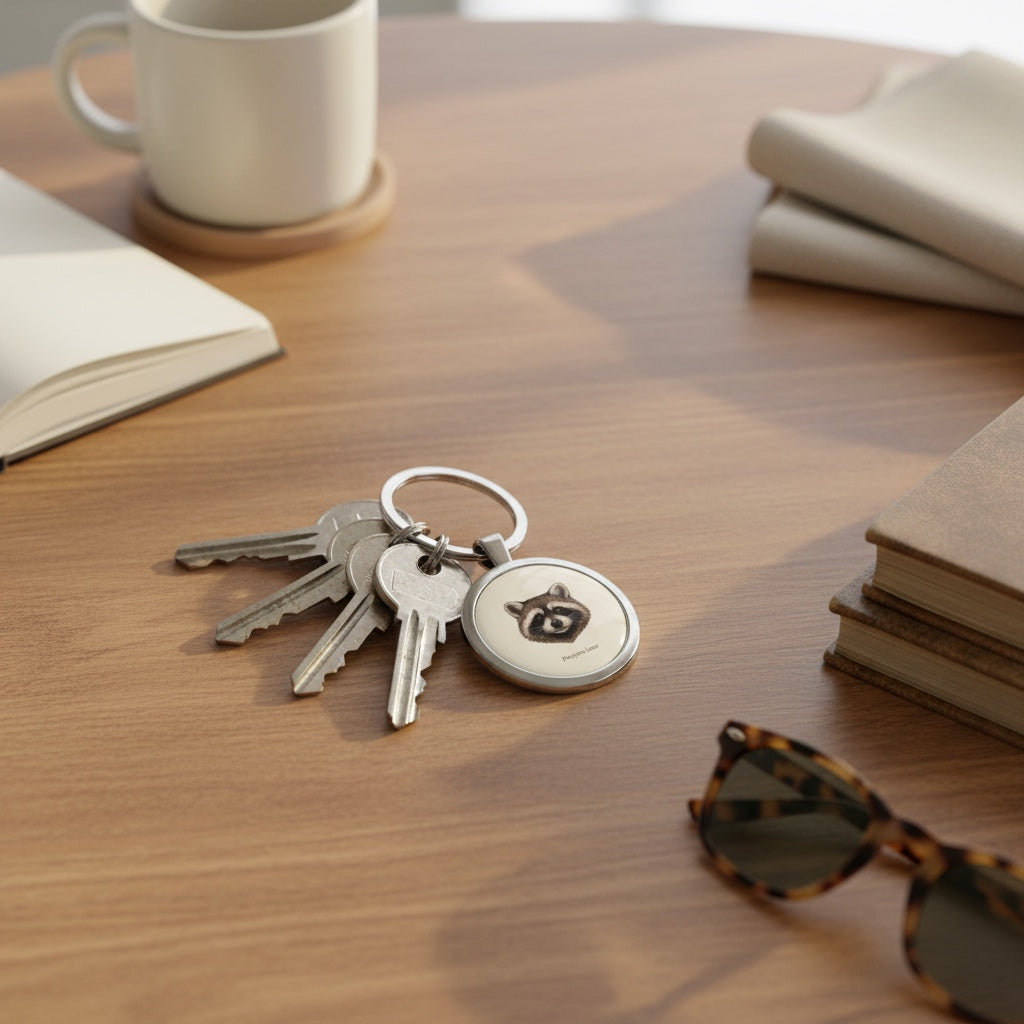 Stainless Steel Keychain - Raccoon (Procyon lotor)