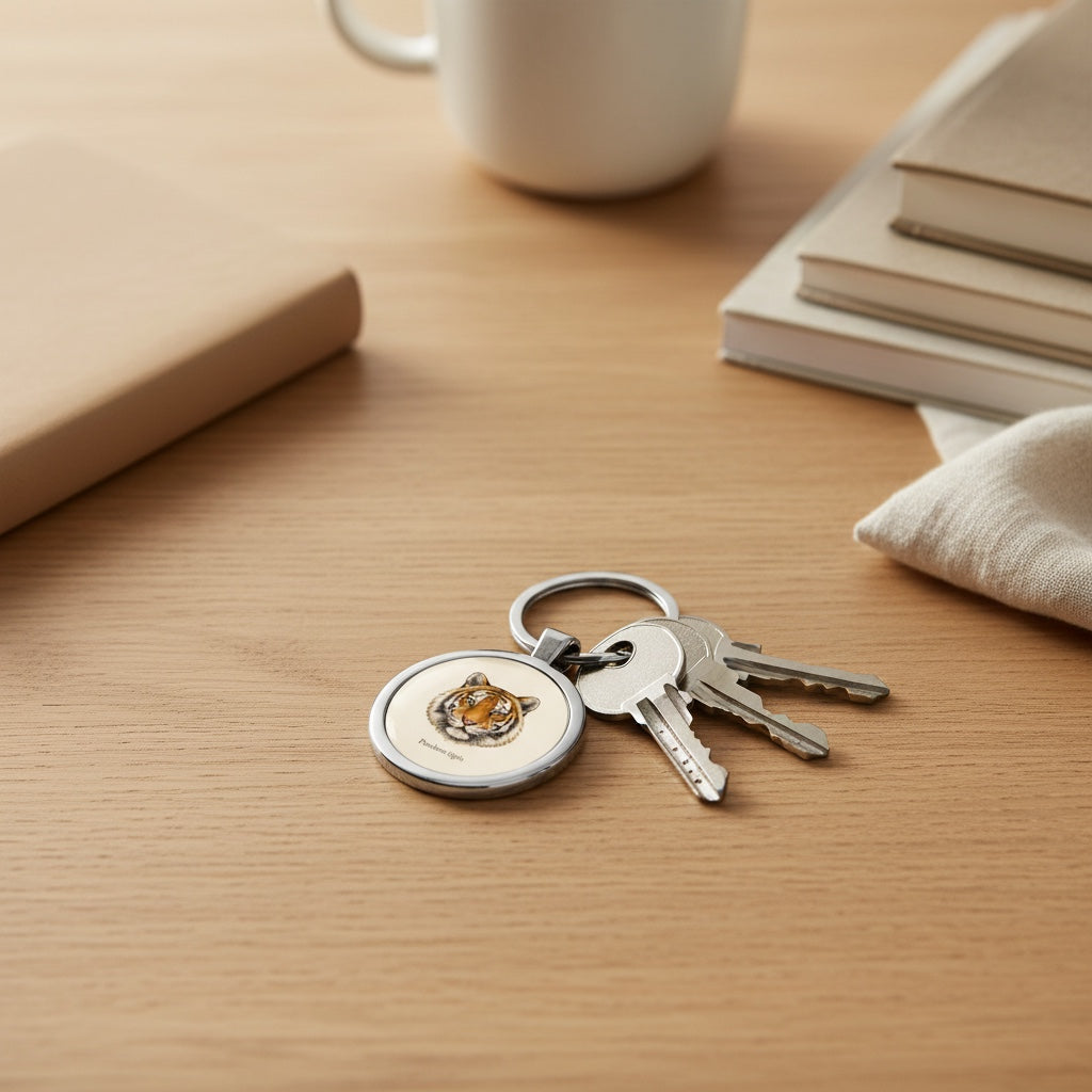 Stainless Steel Keychain - Tiger (Panthera tigris)