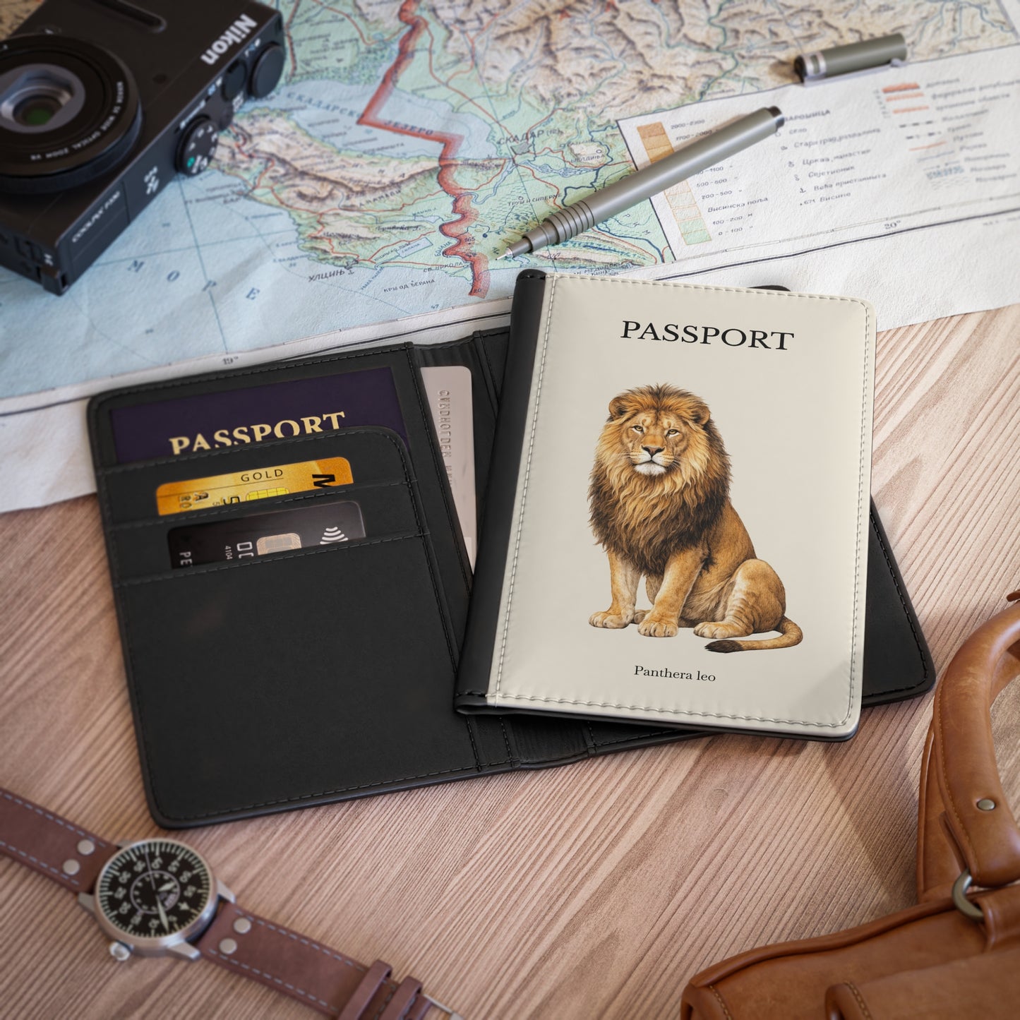 Passport Cover - Lion (Panthera leo)