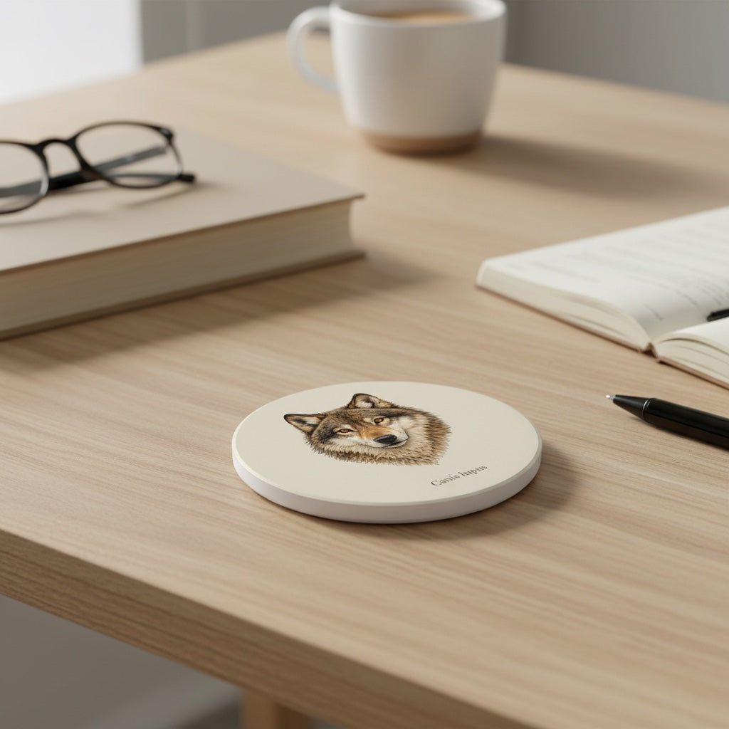 Ceramic Coaster - Wolf (Canis lupus)