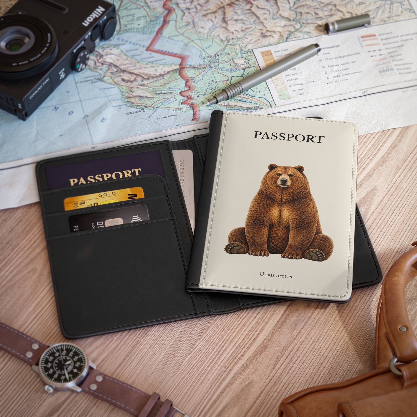 Passport Cover - Brown Bear (Ursus arctos)