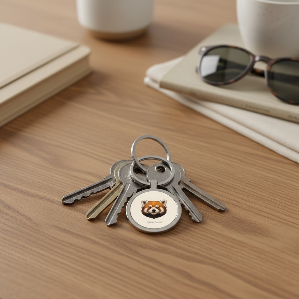 Stainless Steel Keychain - Red Panda (Ailurus fulgens)