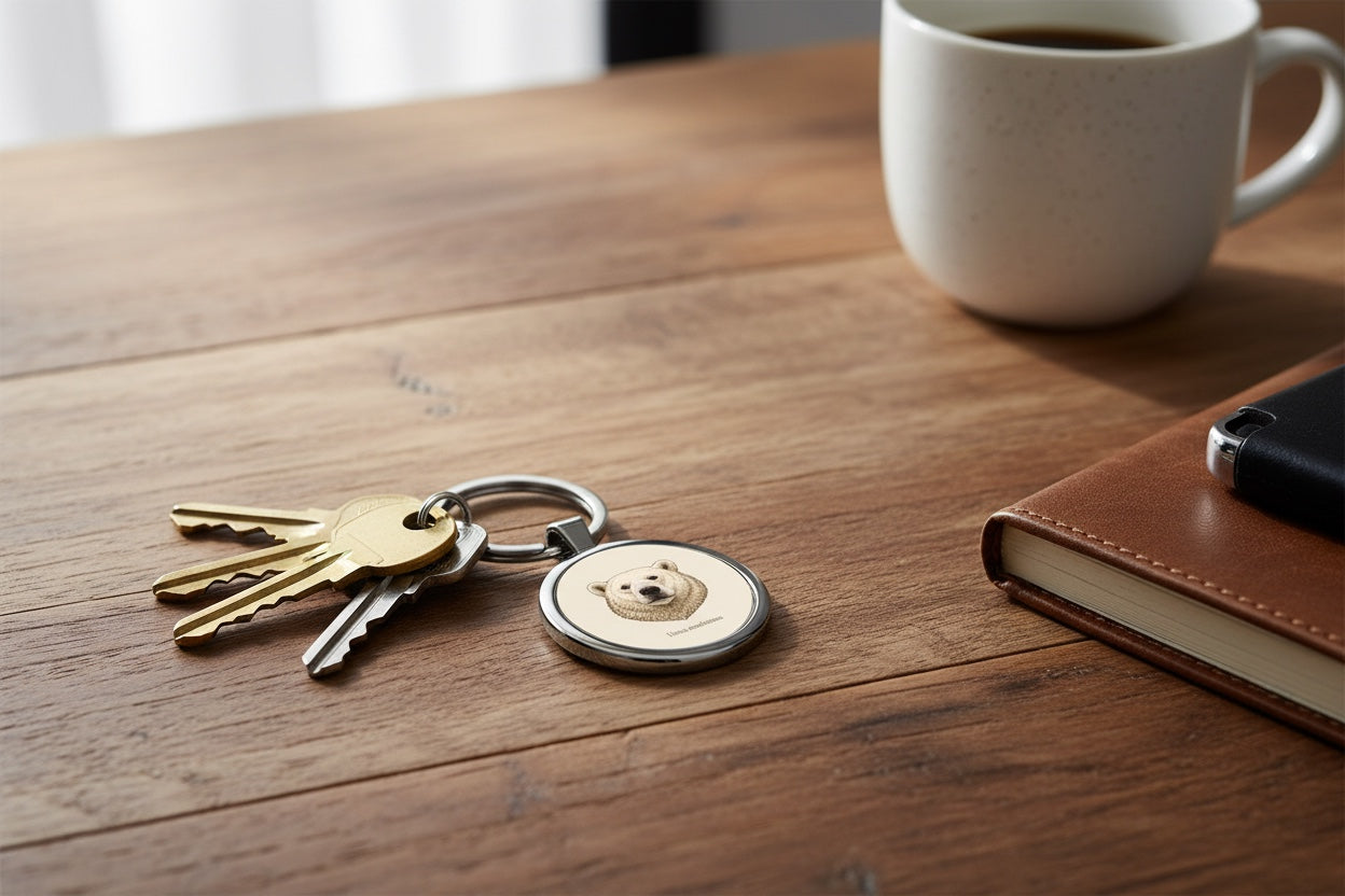 Stainless Steel Keychain - Polar Bear (Ursus maritimus)